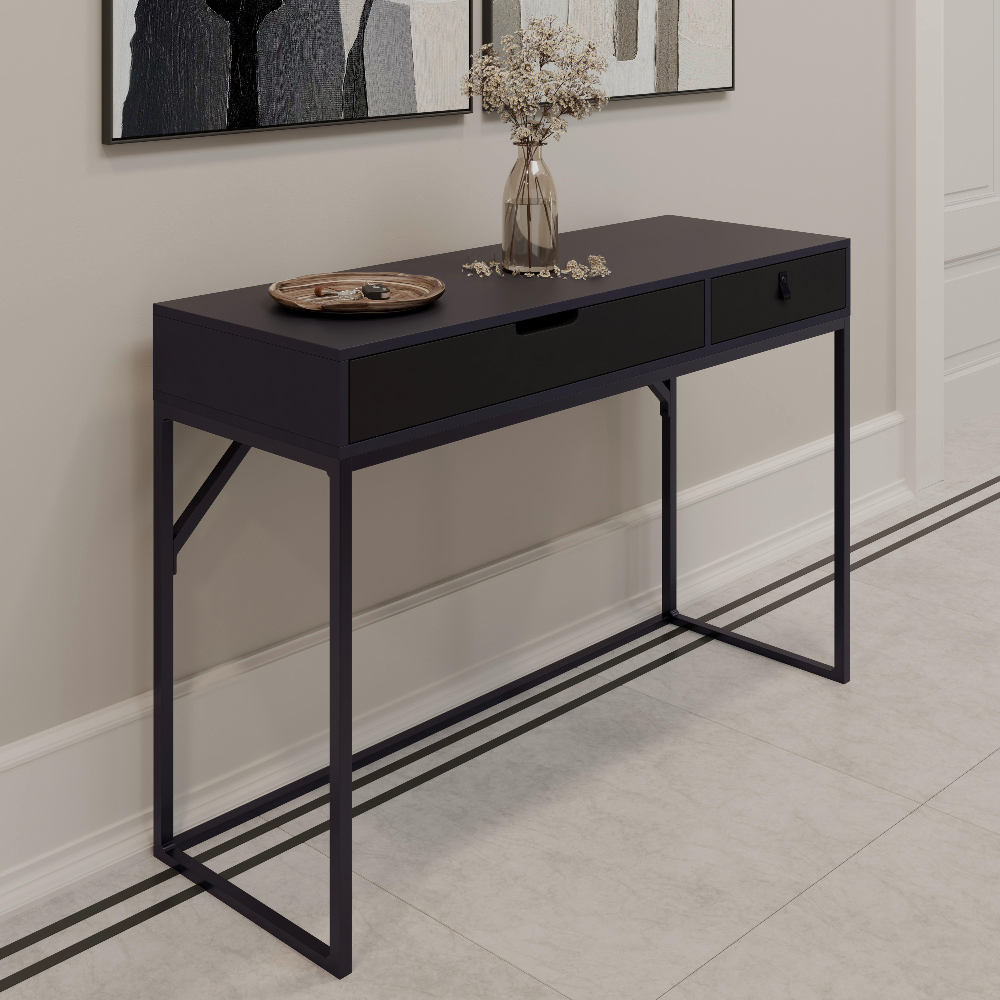 KONZOLOVÝ STOLEK SOPHIA - černá, Moderní, kov/kompozitní dřevo (120/78/40cm) - Bessagi Home