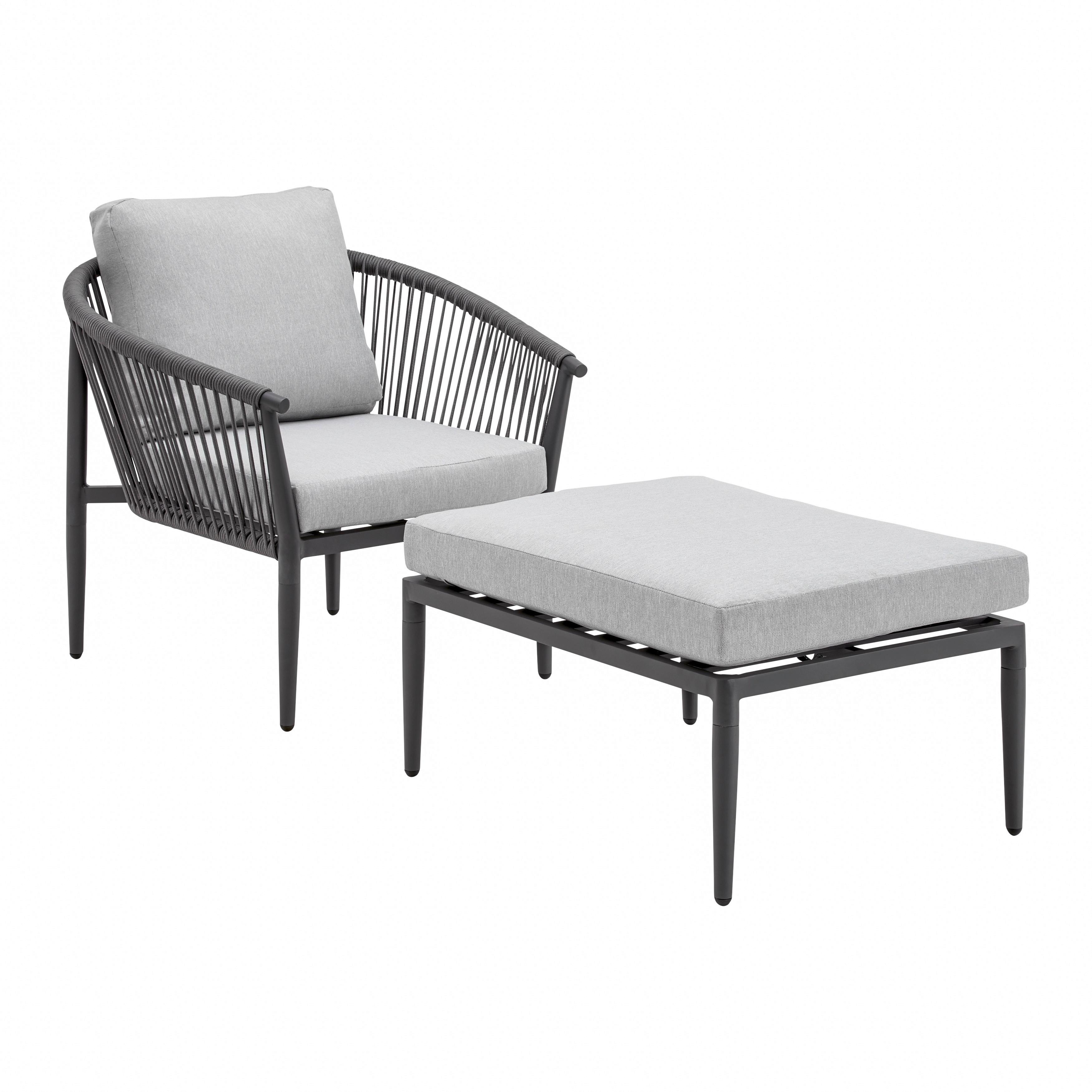 Zahradní Lehátko Norah - šedá/světle šedá, Moderní, kov/textil (80/83/75cm) - Bessagi Garden