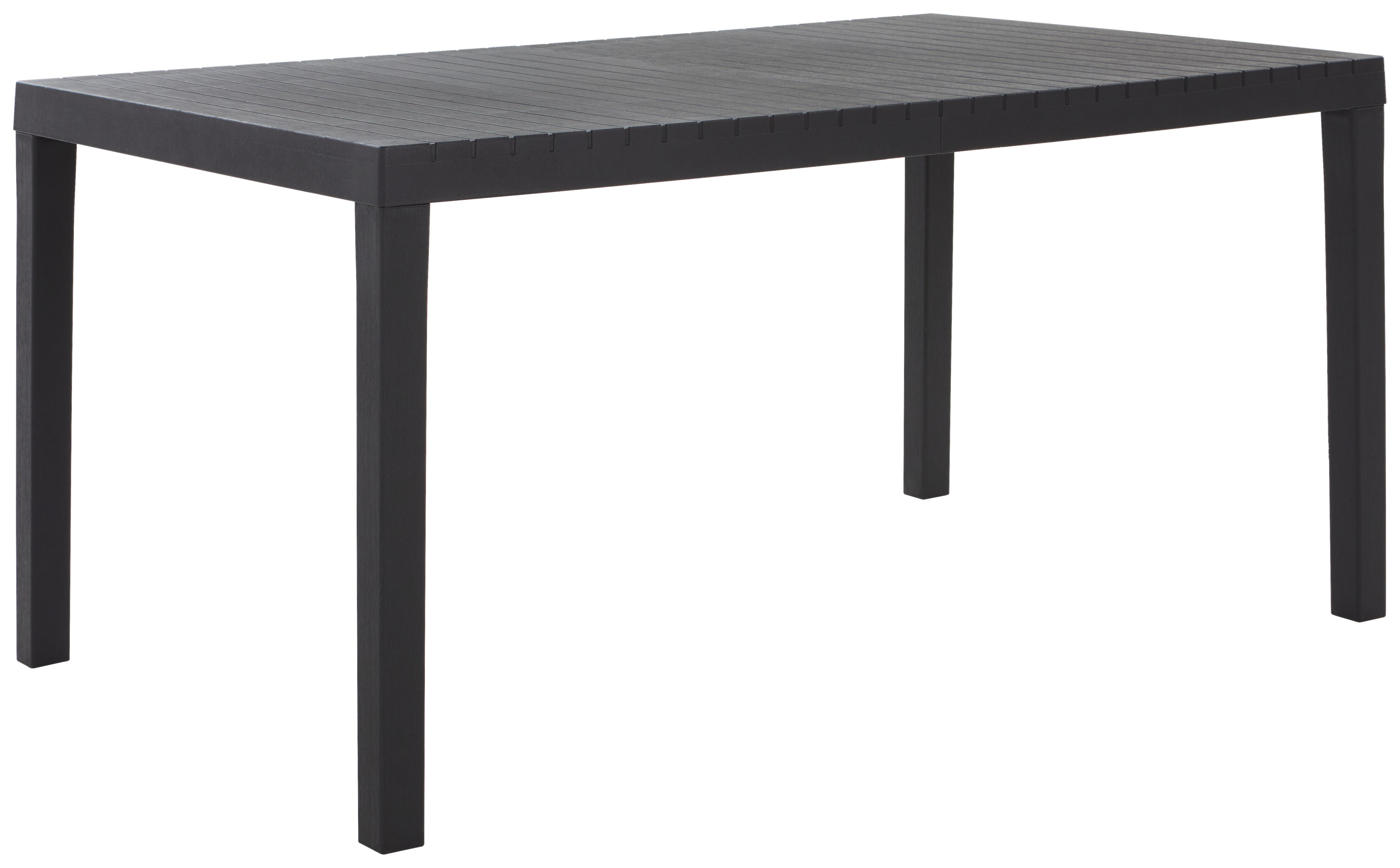 Gartentisch Ausziehbar Indo Kunststoff L 150-220 cm - Anthrazit, Basics, Kunststoff (150-220/90/72cm) - Ambia Garden