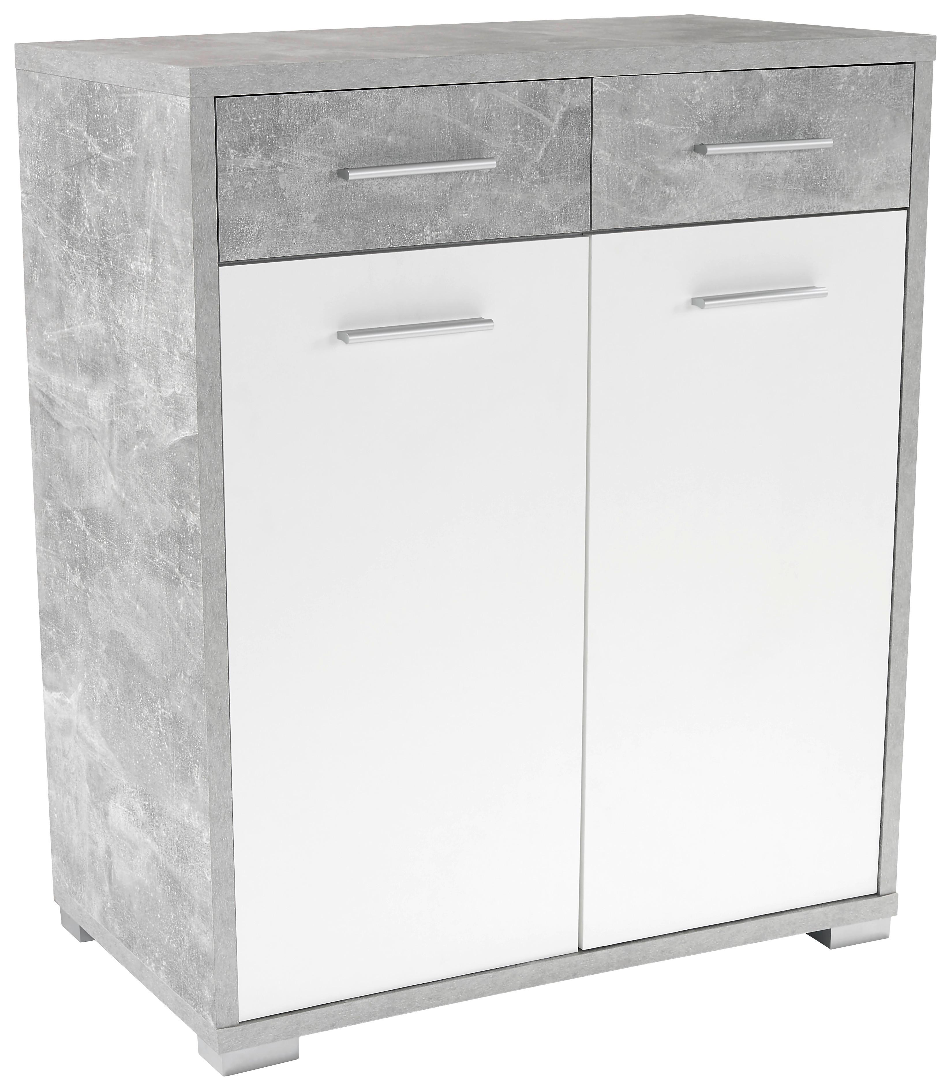 Kommode B 98 Cm Q-big New, Beton Optik/weiß - Weiß/Grau, MODERN, Holz (98/105/44cm)