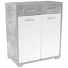 Kommode B 98 Cm Q-big New, Beton Optik/weiß - Weiß/Grau, MODERN, Holz (98/105/44cm)