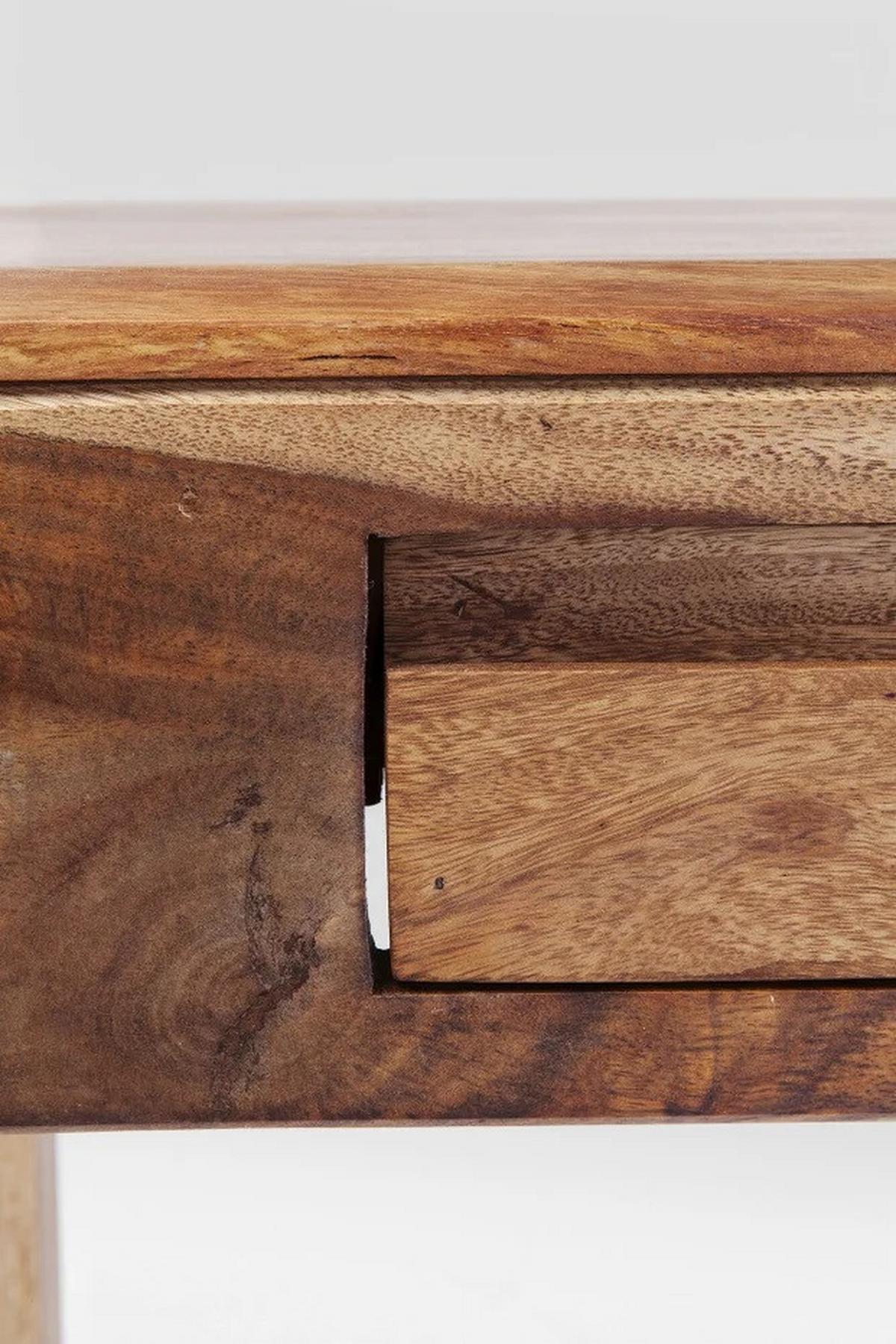 Schreibtisch B 40cm H 76cm Brooklyn Nature, Sheesham - Braun, Trend, Holz/Holzwerkstoff (110/40/76cm) - Kare-Design