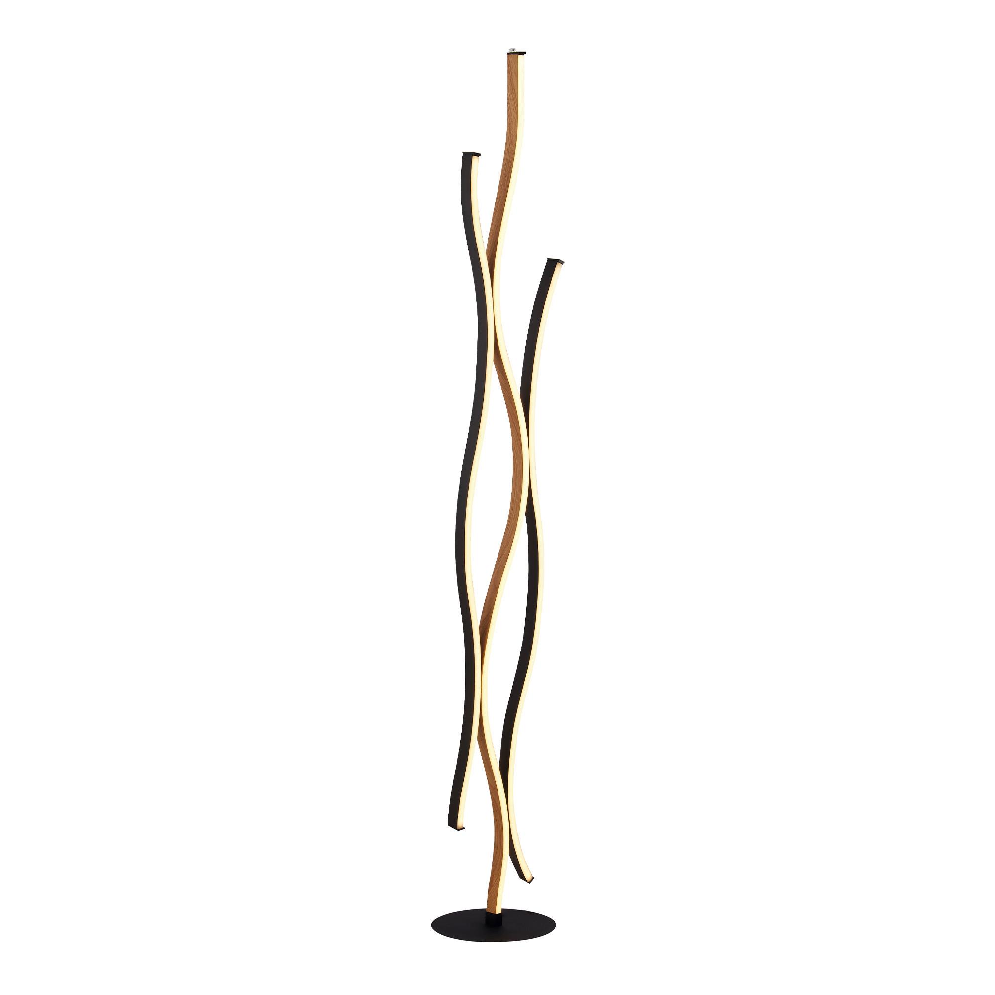 LED-Stehleuchte Eu32102-1bk - Schwarz, Design, Kunststoff/Metall (20/138.5cm)