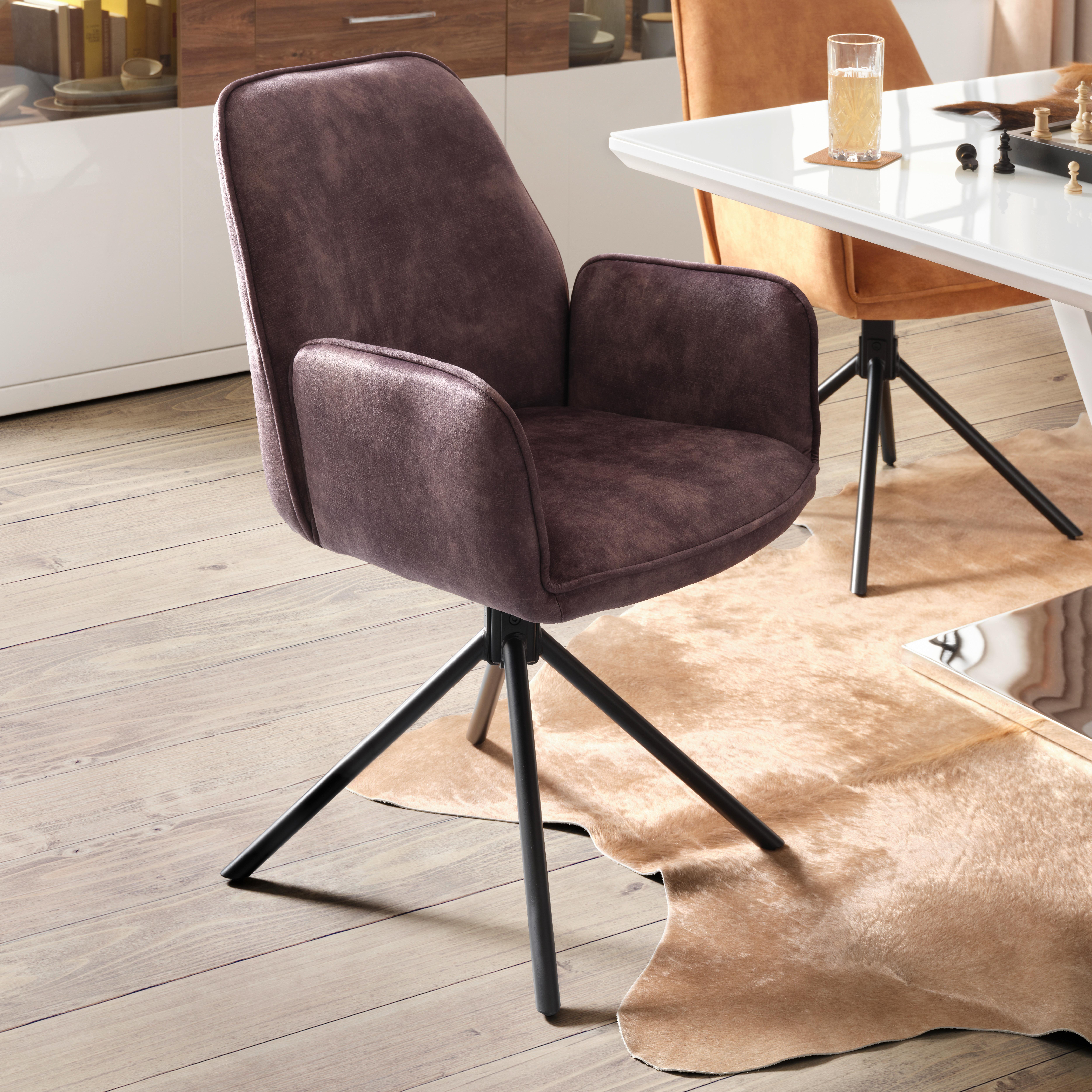ŽIDLE S PODRUČKAMI OTTAWA - černá/antracitová, Moderní, kov/textil (60/89/64cm) - Premium Living