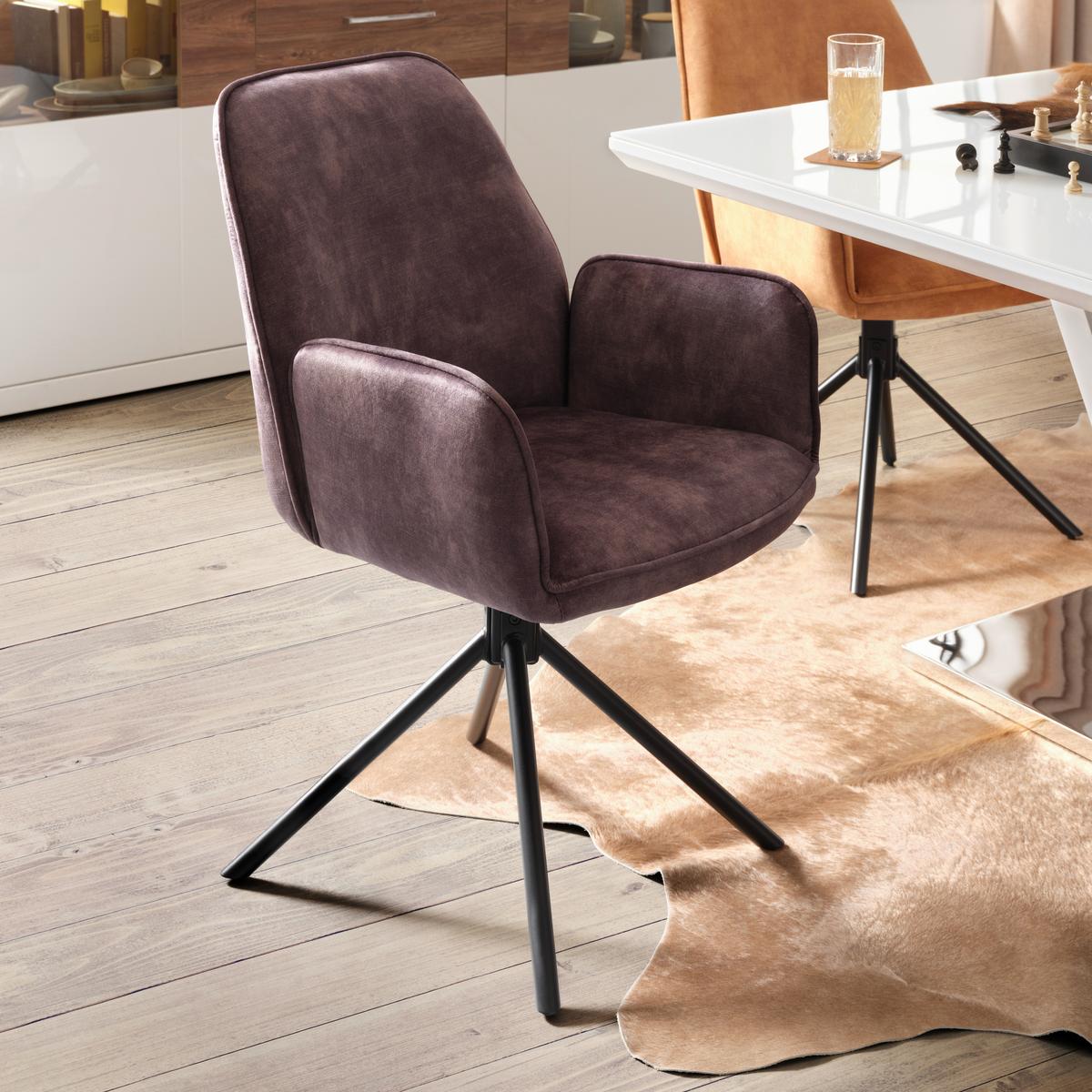 ŽIDLE S PODRUČKAMI OTTAWA - černá/antracitová, Moderní, kov/textil (60/89/64cm) - Premium Living