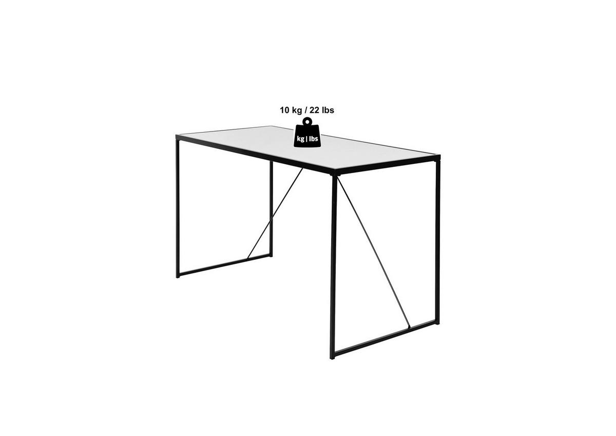 Schreibtisch Glam Desk - Schwarz/Weiß, KONVENTIONELL, Holzwerkstoff/Metall (120/60/73cm) - Livetastic