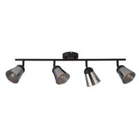 Mennyezeti Spotlámpa 61170-4sm - fekete, Basics, üveg/fém (83/24/14cm)