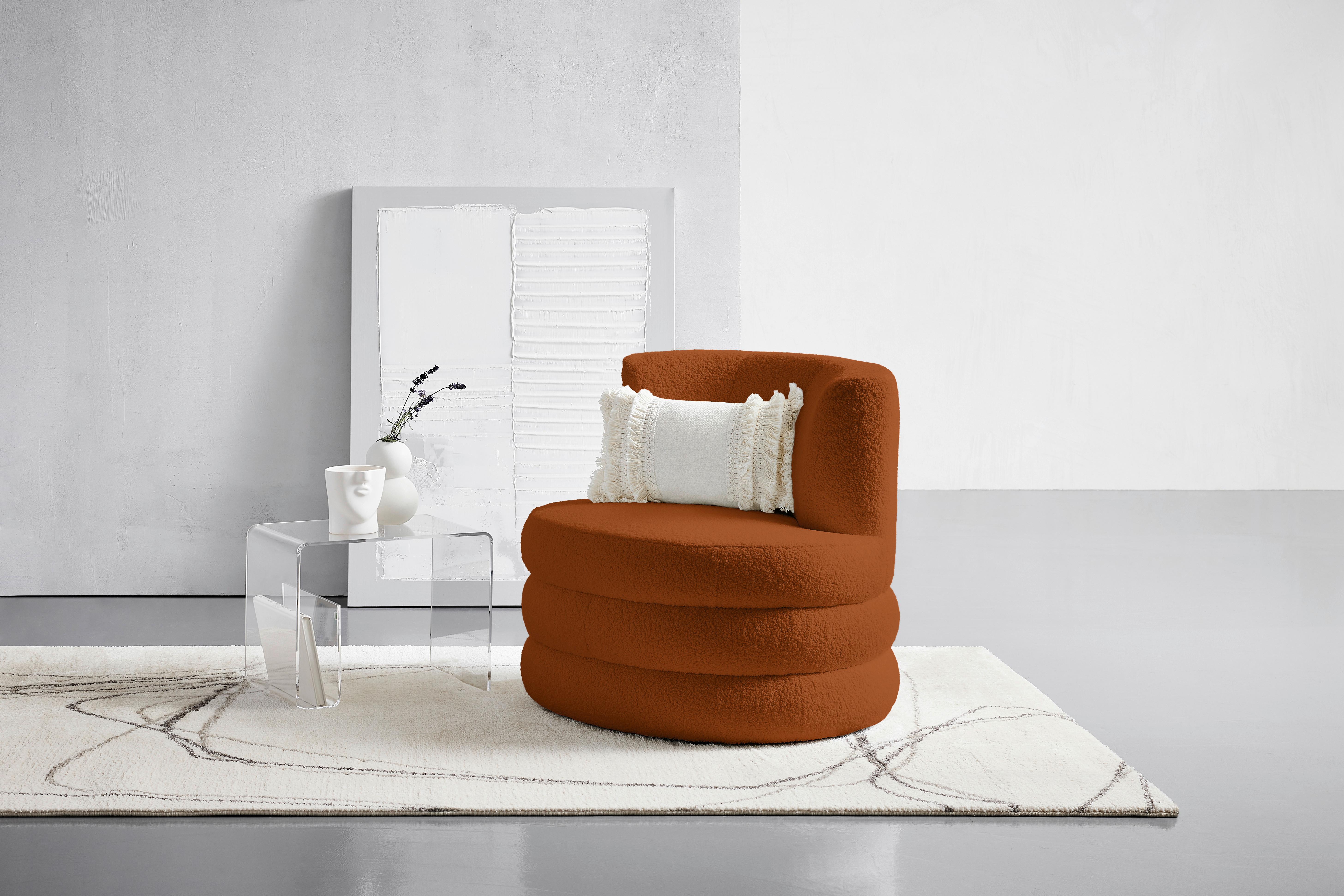 Designsessel Magari - Edelstahlfarben/Rostfarben, Trend, Textil (90/82/85cm) - Livetastic