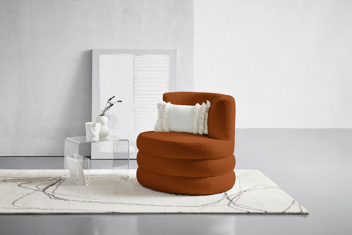 Designsessel Magari - Edelstahlfarben/Rostfarben, Trend, Textil (90/82/85cm) - Livetastic