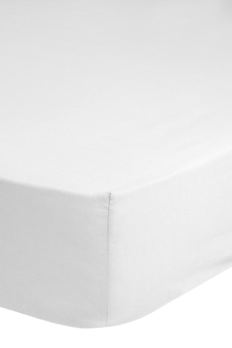Spannleintuch Satin Weiß 160-180x200 Cm Baumwolle - Weiß, Basics, Textil (160-180/200cm)