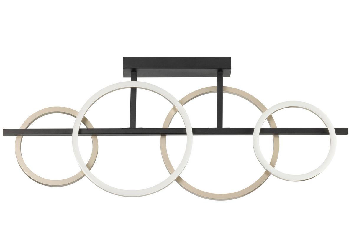 LED-Deckenleuchte, 4000k Carsten - Champagner/Schwarz, Basics, Kunststoff/Metall (95/40/7cm)