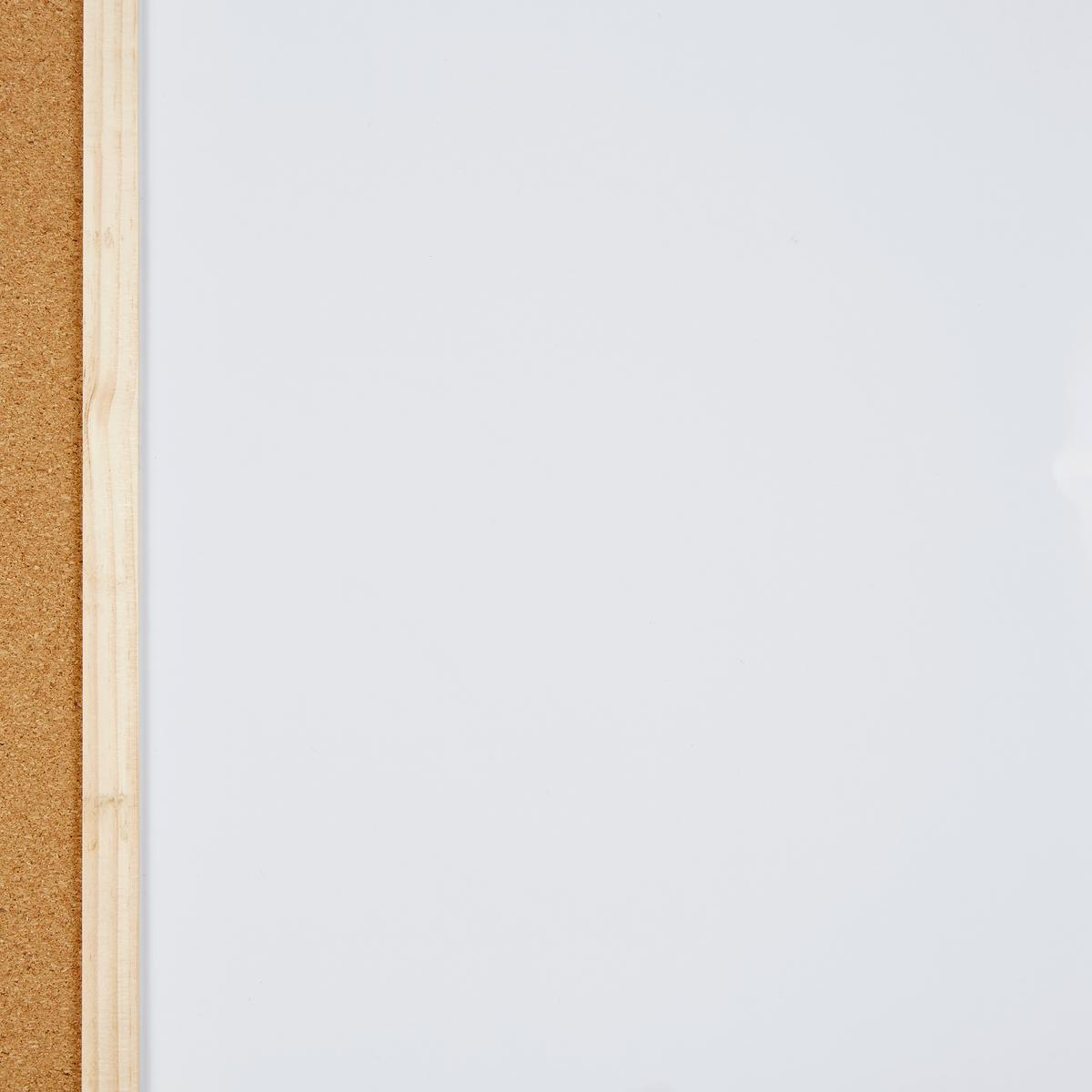 Pinnwand Beat mit Magnettafel, 60x40 cm - Naturfarben/Weiß, Basics, Karton/Holz (60/40cm) - Homezone