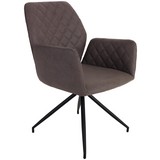 Armlehnstuhl Rita - Hellbraun/Schwarz, MODERN, Textil/Metall (59/86/61cm)