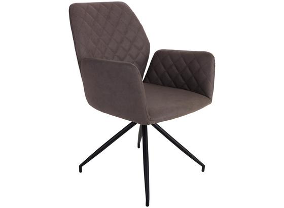 Stolička S Područkami Rita - svetlohnedá/čierna, Moderný, kov/textil (59/86/61cm) Stolička S Područkami Rita - svetlohnedá/čierna, Moderný, kov/textil (59/86/61cm)