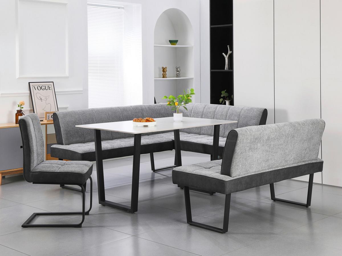 Schwingstuhl Pag - Hellgrau/Schwarz, KONVENTIONELL, Textil/Metall (49/91/60cm) - MID.YOU