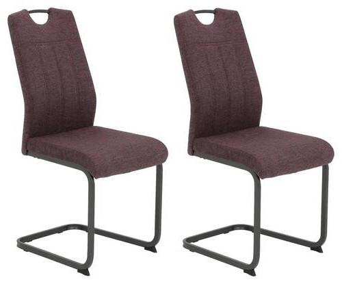 Schwingstuhl-Set Britta S Dunkelrot - Grau/Dunkelrot, MODERN, Textil/Metall (44/100/59cm) - MID.YOU