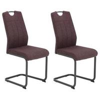 Schwingstuhl-Set Britta S Dunkelrot - Grau/Dunkelrot, MODERN, Textil/Metall (44/100/59cm) - MID.YOU