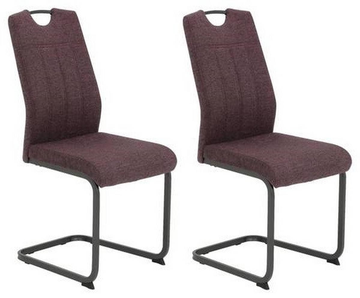 Schwingstuhl-Set Britta S Dunkelrot - Grau/Dunkelrot, MODERN, Textil/Metall (44/100/59cm) - MID.YOU