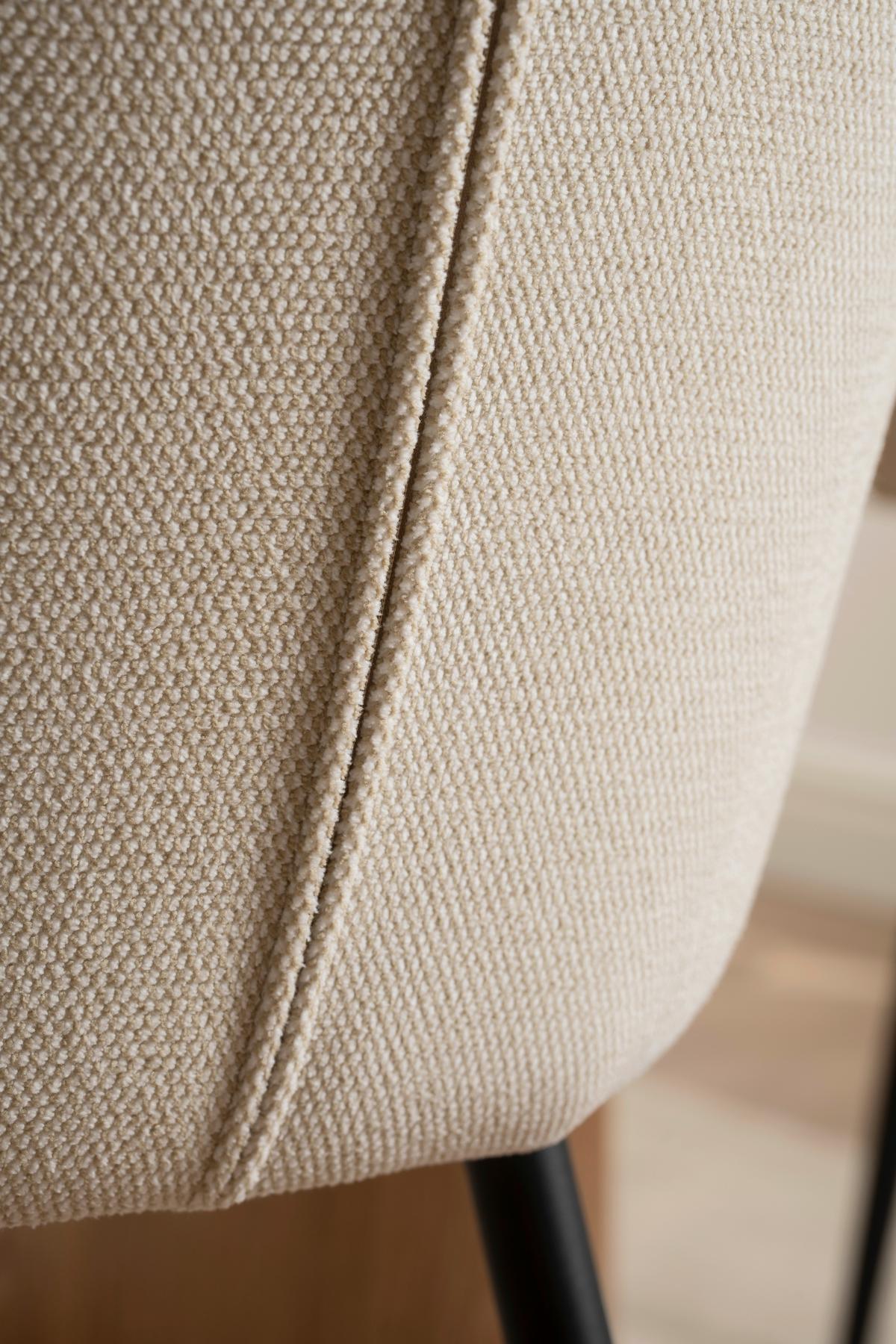 Vierfußstuhl Abbie Leinenoptik Beige, B: 52 Cm - Beige/Schwarz, KONVENTIONELL, Holz/Textil (52/82/60cm) - P & B