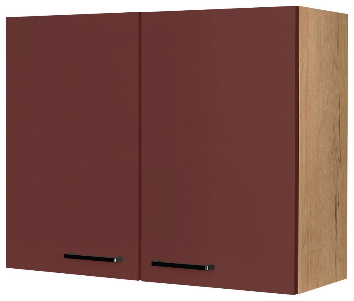 Küchenoberschrank Easytouch - Eichefarben/Rot, MODERN, Holzwerkstoff (90/72/35cm) - Nobilia