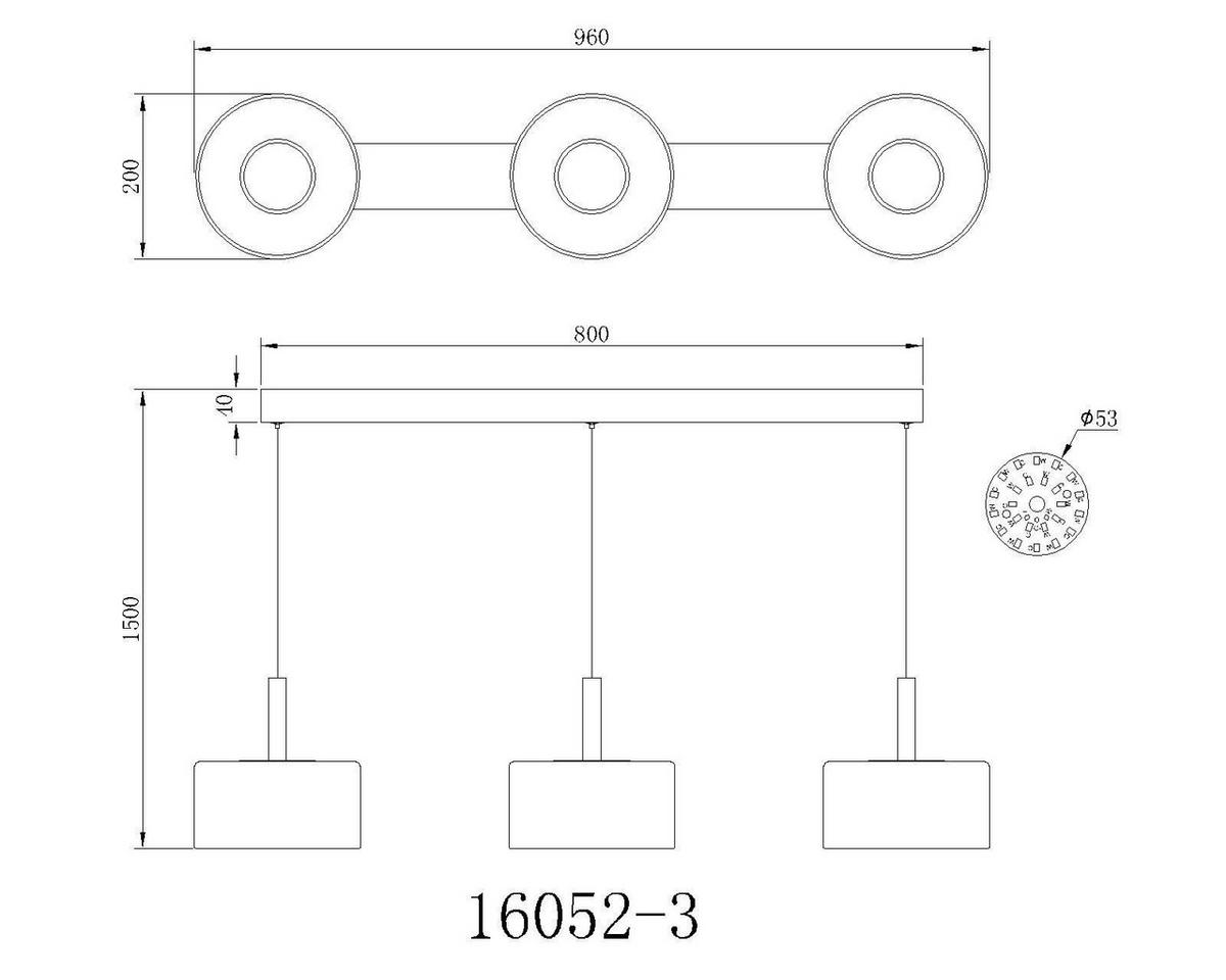 LED-Hängeleuchte Trenton Schwarz Weiß L: 90 cm - Schwarz/Weiß, Design, Glas/Kunststoff (90/20/150cm) - Globo