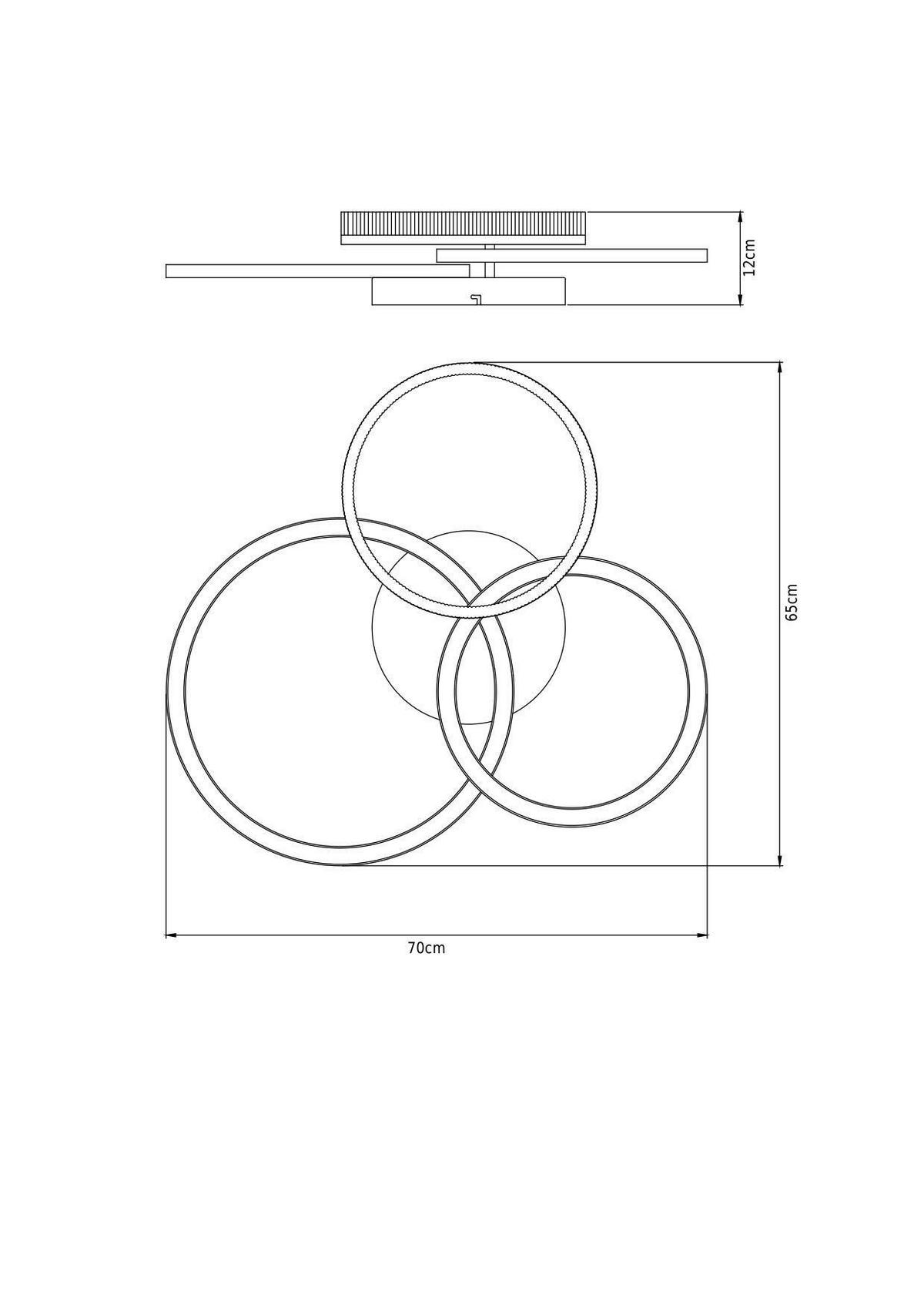 LED-Deckenleuchte, 4000k Cihan - Champagner, Basics, Kunststoff/Metall (70/65/12cm) - Luca Bessoni