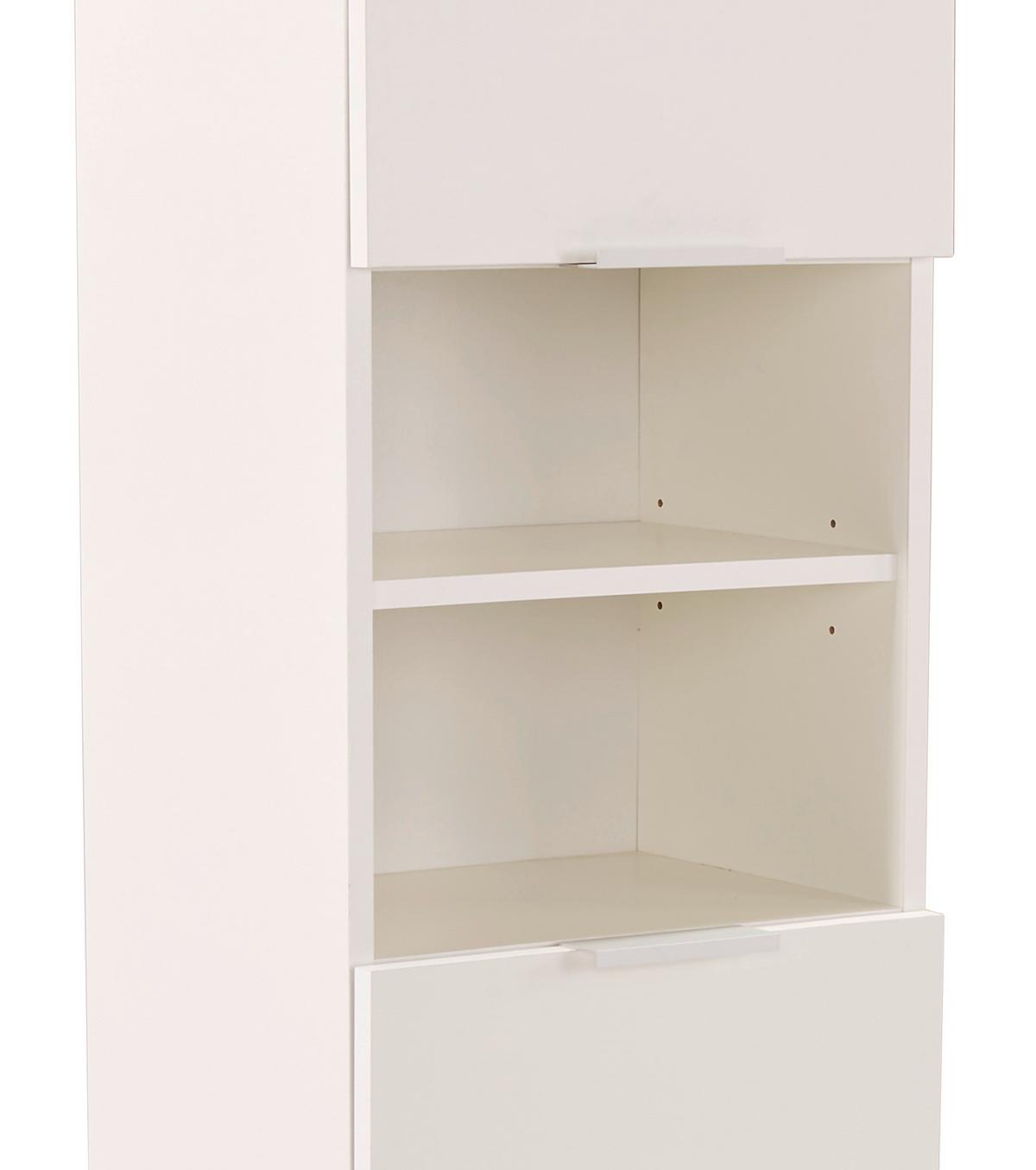 Vysoká skriňa do kupeľne Turin šírka 40cm - biela/dub wotan, Modern, kov/drevo (40/195/30cm)