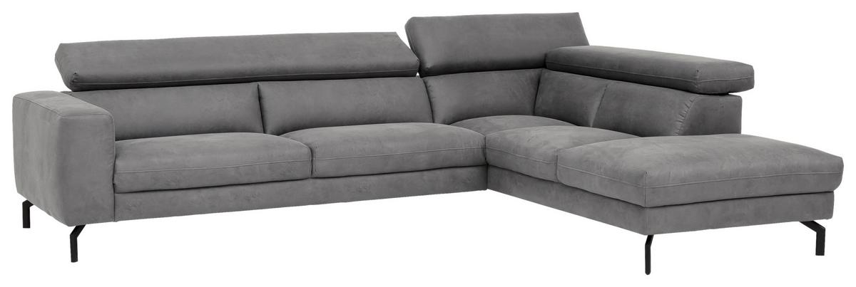 Ecksofa California - Schwarz/Grau, MODERN, Textil (305/233cm) - Trendmanufaktur