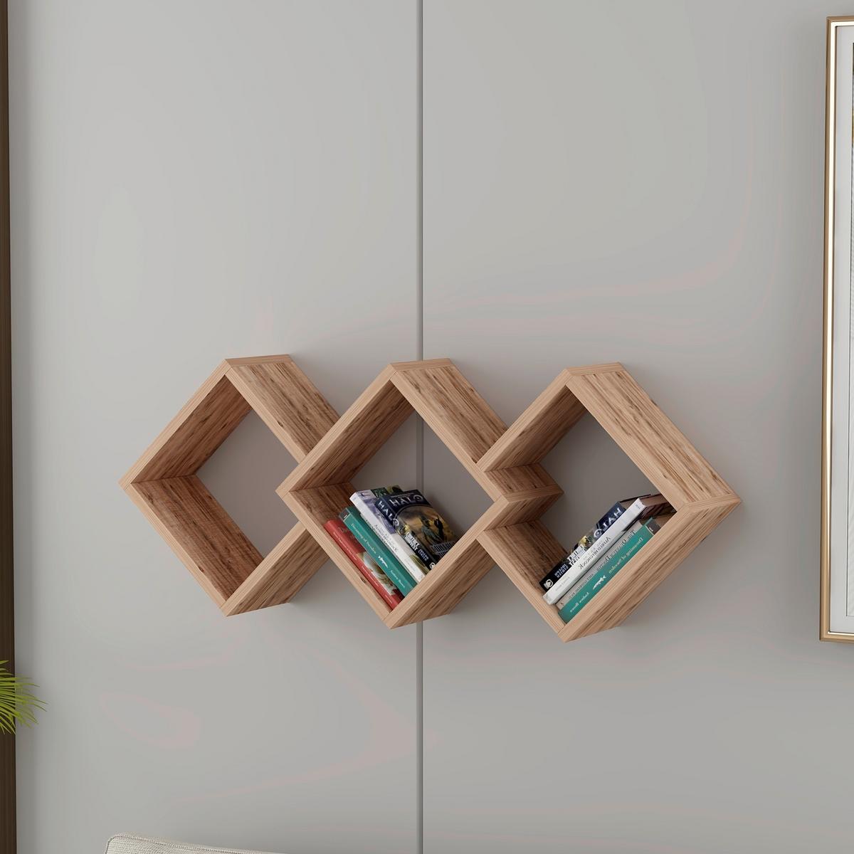 Wandregal Galaxy Kieferfarben B: 102 Cm - Kieferfarben, Design, Holzwerkstoff (102/42/20cm) - Livetastic