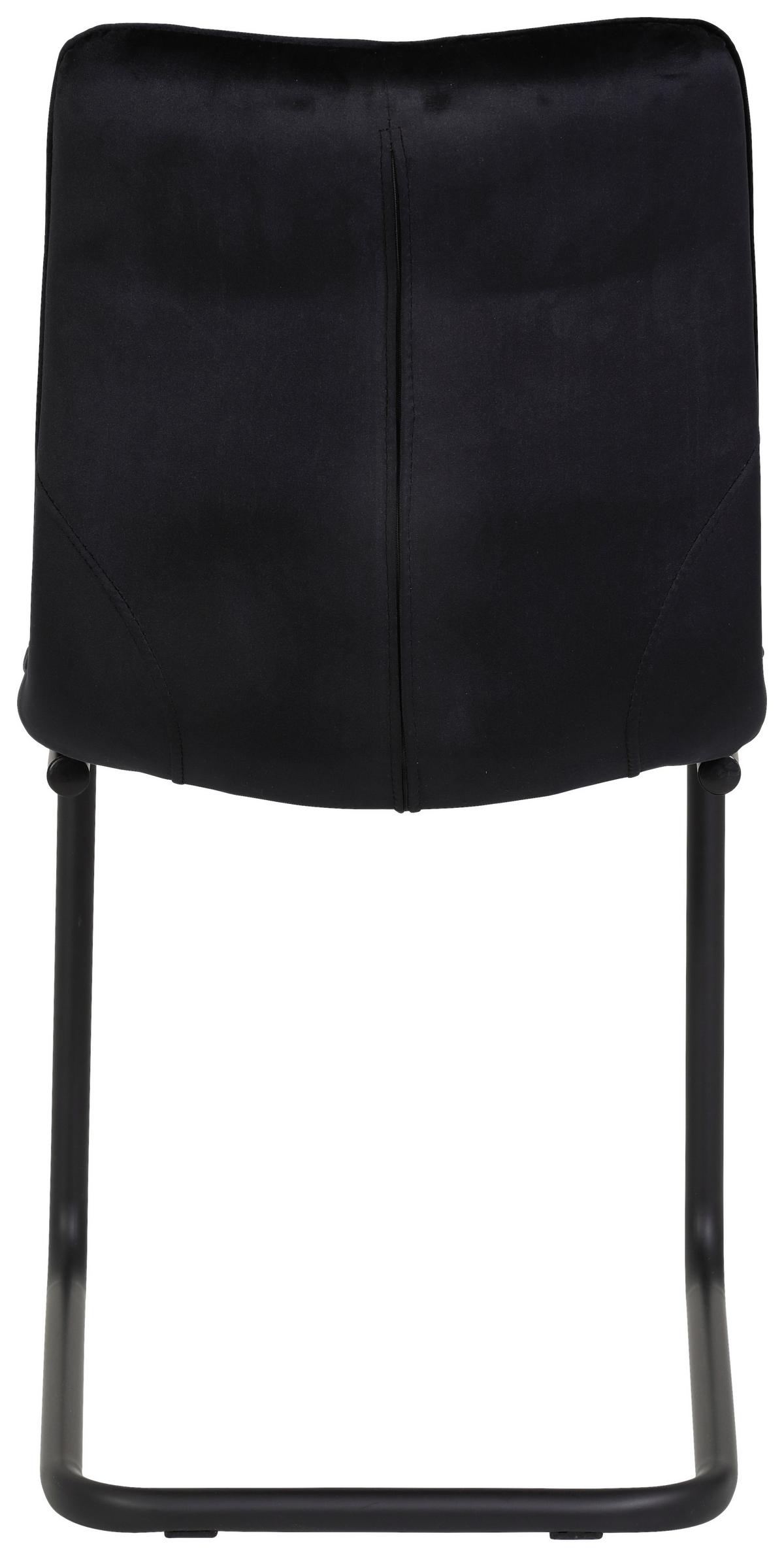 Schwingstuhl Jenny Samtbezug Schwarz Gepolstert - Schwarz, Basics, Textil/Metall (46/88/61,5cm) - MID.YOU