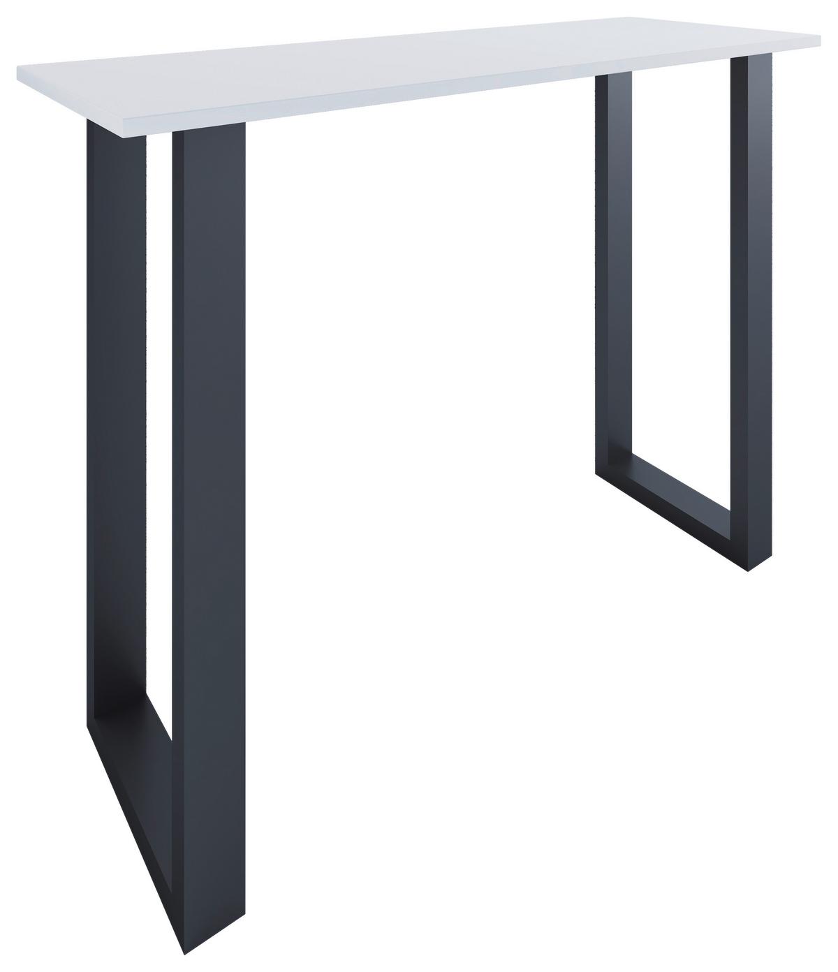 Bartisch Xona B 140x50 - Schwarz/Weiß, KONVENTIONELL, Holzwerkstoff/Metall (140/50/102cm)