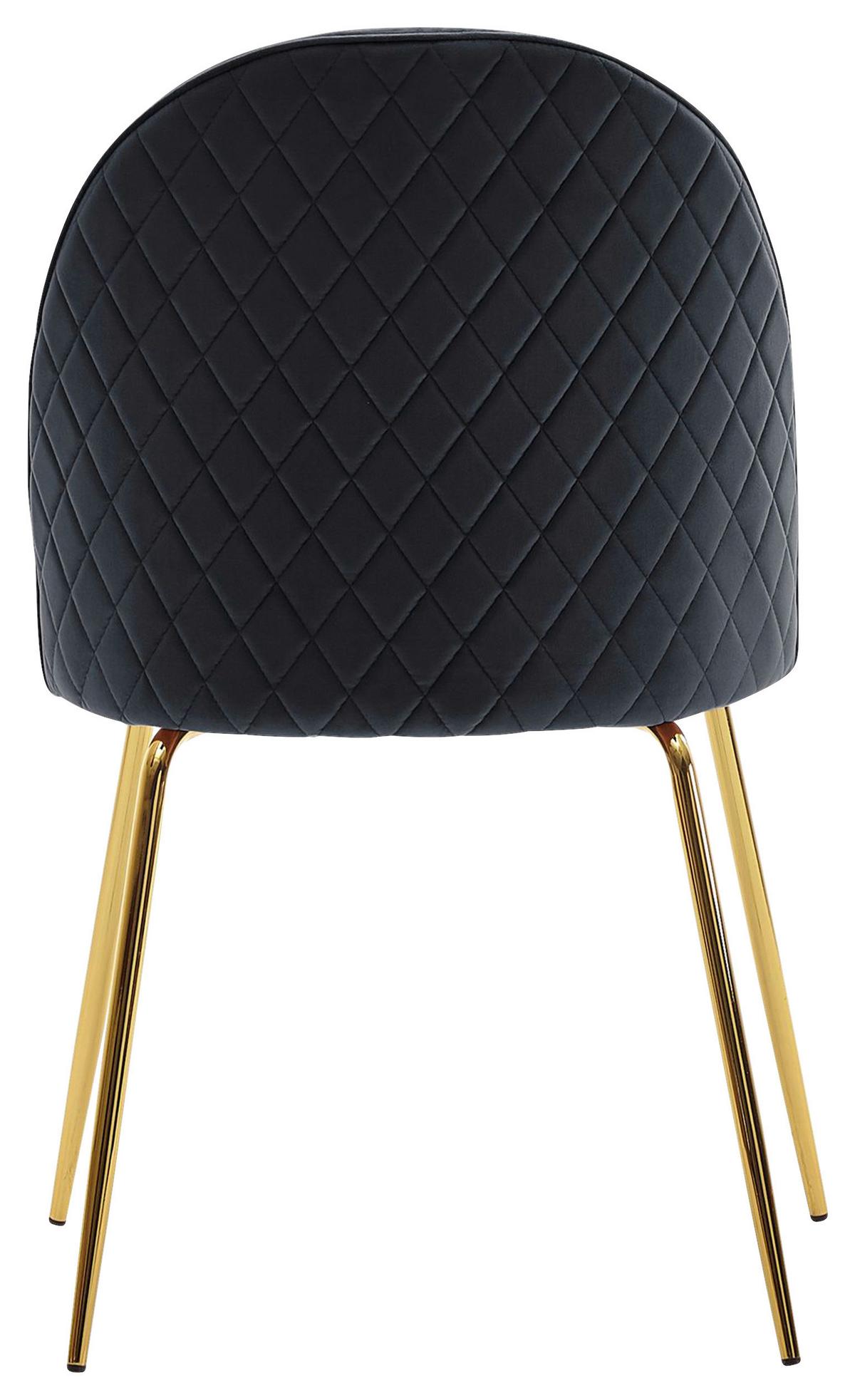 Stuhl Schwarz B: 53 Cm - Goldfarben/Schwarz, Design, Textil/Metall (53/86/50cm) - MID.YOU