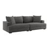 Big Sofa Pelle Mit Kissen B: 261 Cm Dunkelgrau - Wengefarben/Dunkelgrau, Trend, Textil (261/124cm) - Luca Bessoni
