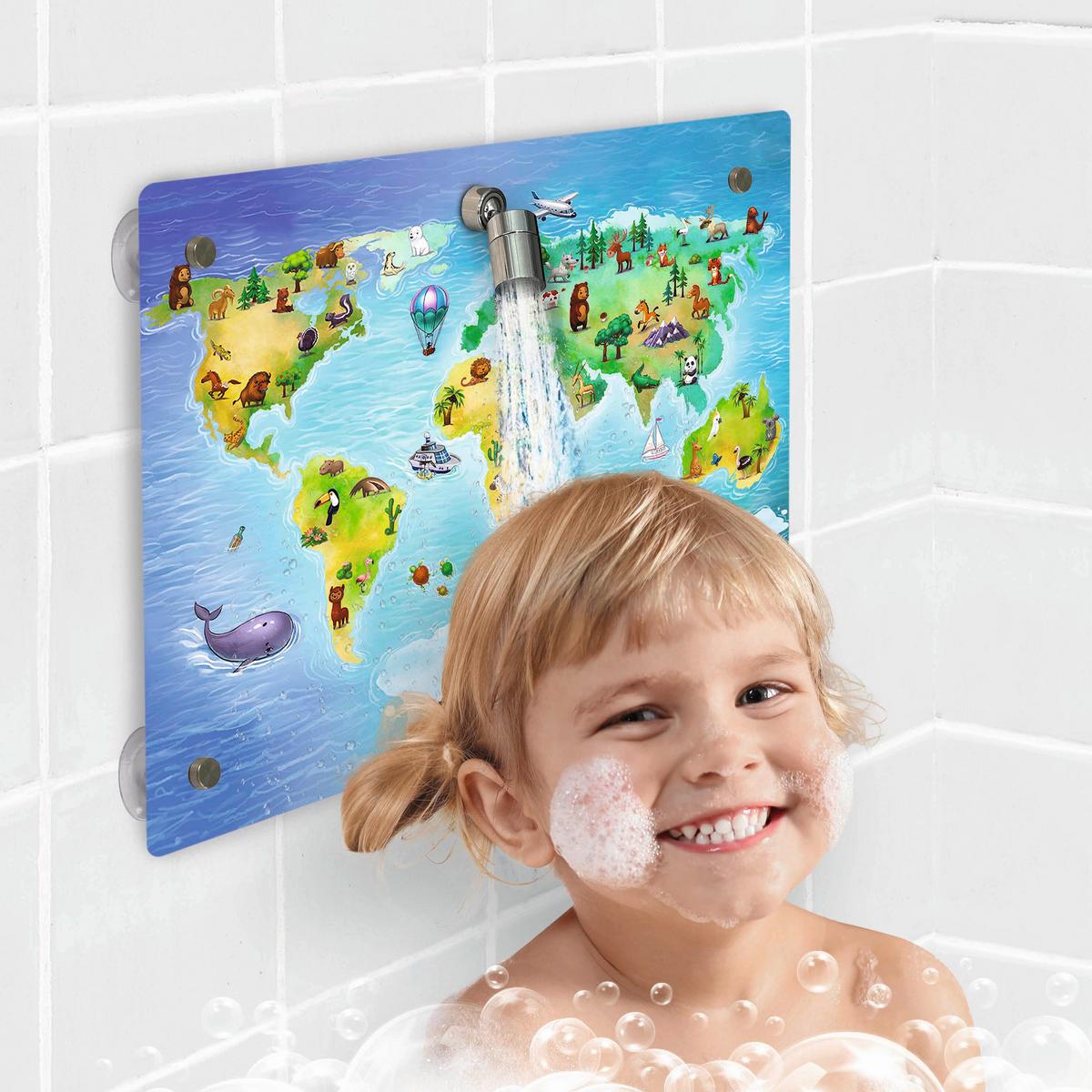 Kinderdusche Fredis Kinderdusche Welt - Blau/Gelb, Basics, Kunststoff (30/4,5/40cm)