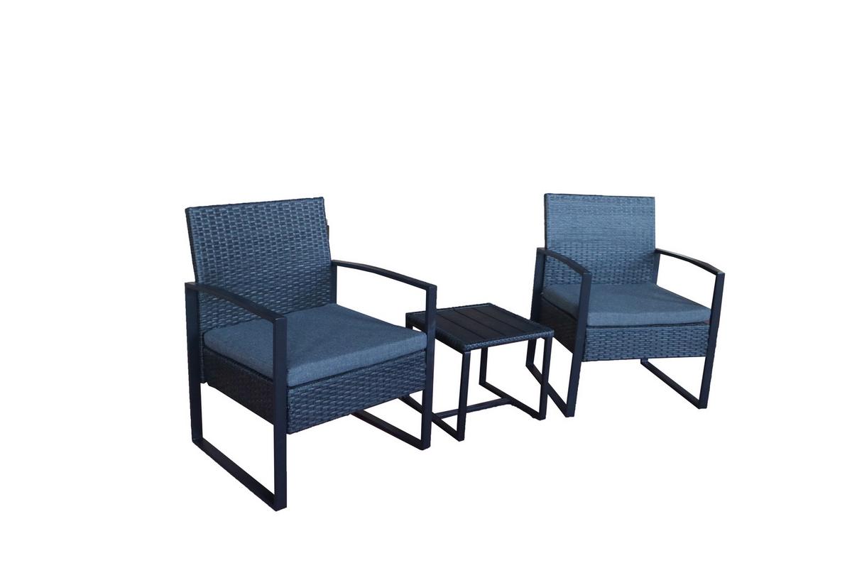 GARTENTISCHGRUPPE Anthrazit/Grau 5-teilig - Anthrazit/Grau, Design, Kunststoff/Metall - MID.YOU