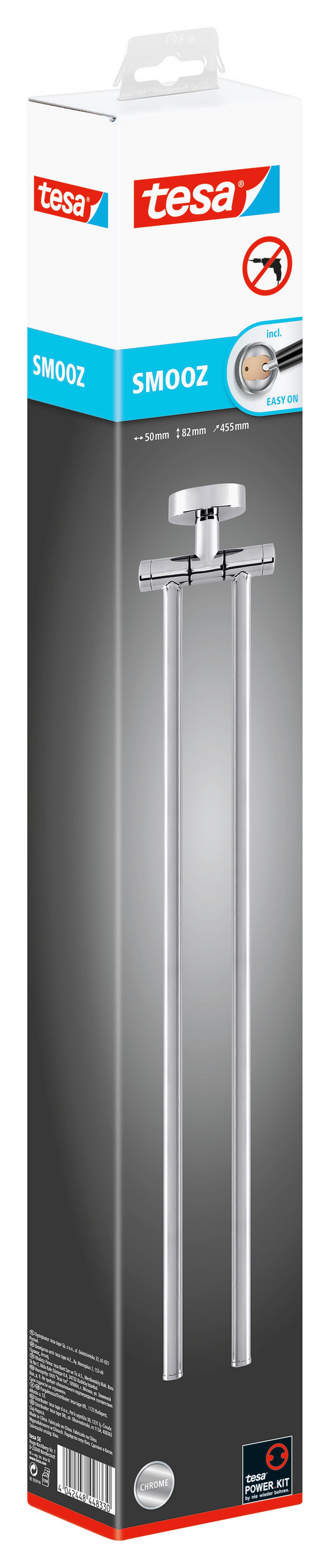 Handtuchhalter Smooz Chromfarben B: 5 Cm - Chromfarben, Trend, Metall (5/8,2/45,5cm) - Tesa