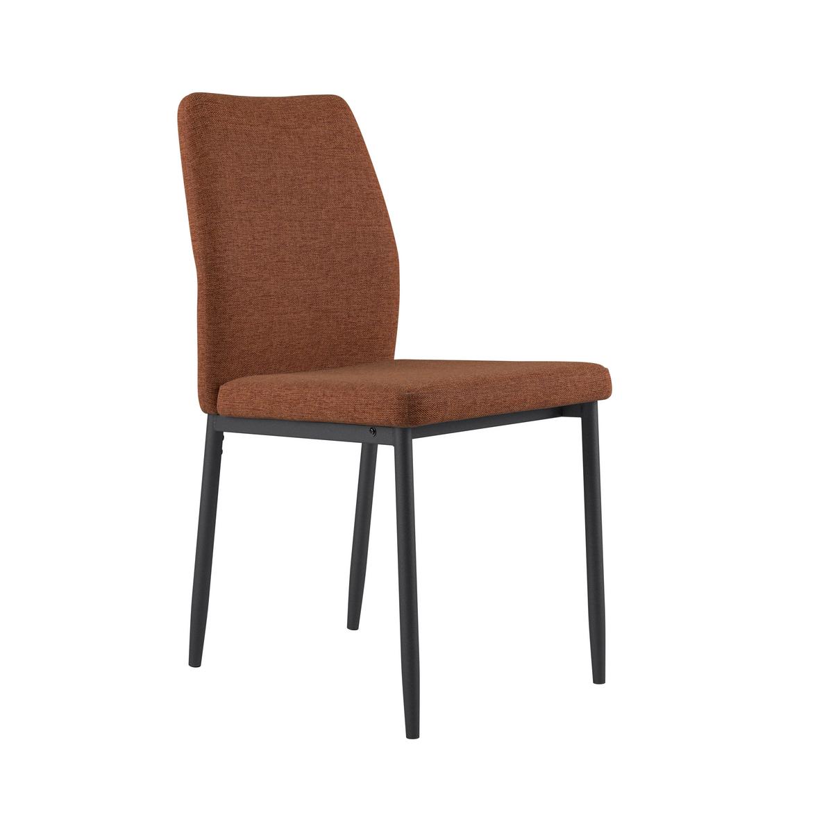 Vierfußstuhl Augusta Webstoff braun - Schwarz/Braun, KONVENTIONELL, Textil/Metall (45/87/55cm)