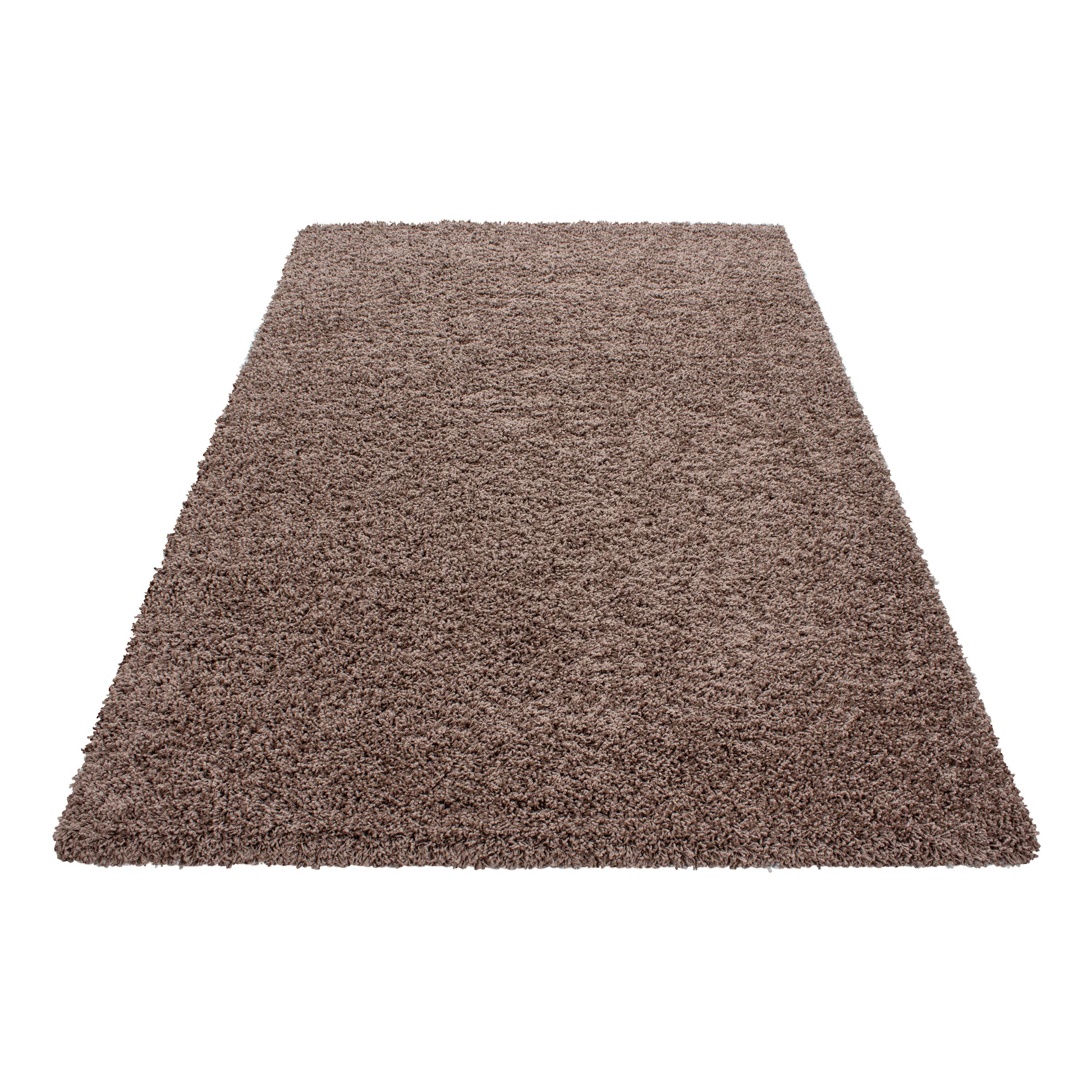 Hochflor Teppich Hellbraun Dream 120x170 cm - Hellbraun, KONVENTIONELL, Textil (120/170cm) - Novel