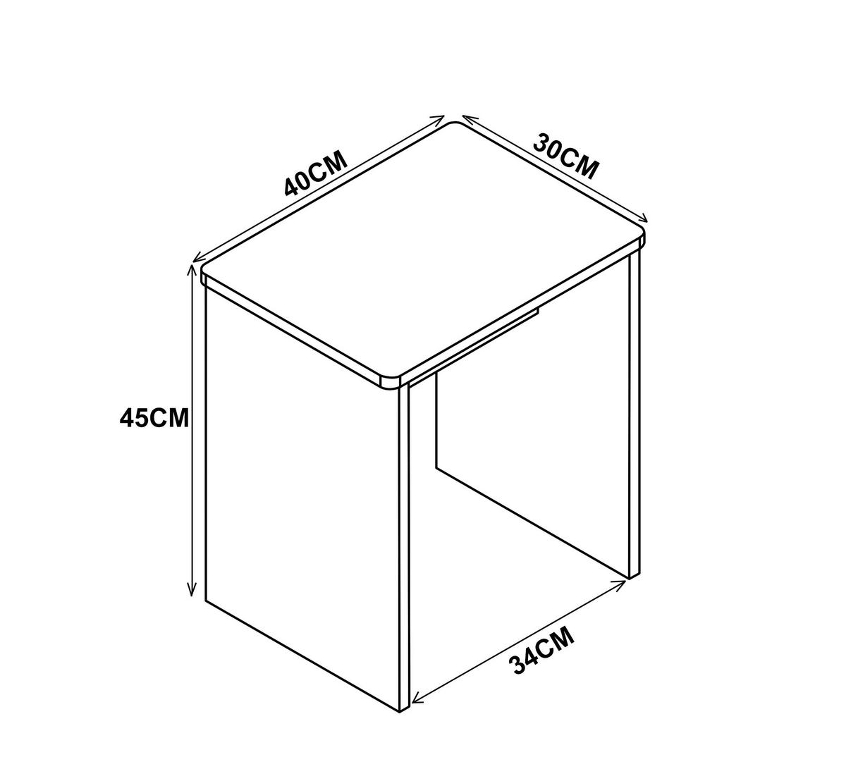 Hocker Esal Anthrazit B: 40 cm Esal - Anthrazit/Weiß, MODERN, Holzwerkstoff (40/45/30cm) - MID.YOU
