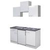 Minikuchyňa LUCCA vrátane spotrebičov a drezu - sivohnedá/biela, Konventionell, kompozitné drevo/plast (150cm)