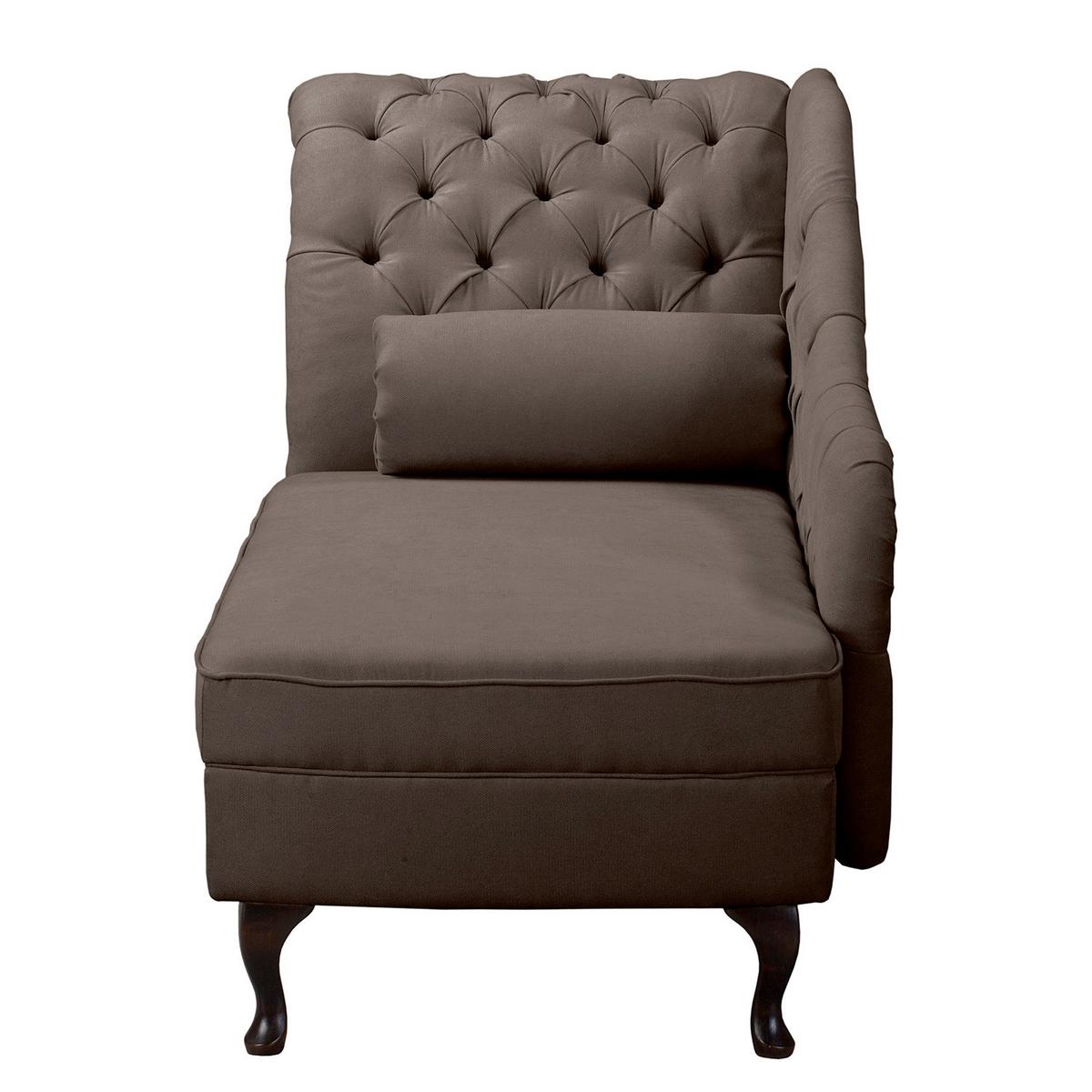 Récamiere Pako Graubraun B: 185cm - Graubraun/Braun, Design, Textil (185/93/75cm) - Livetastic