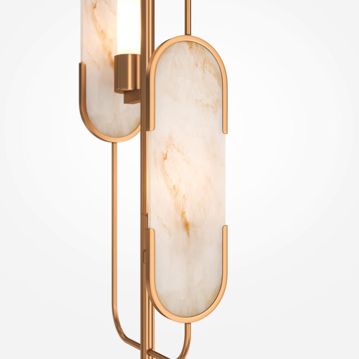 Stehleuchte Marmo - Goldfarben/Weiß, Trend, Stein/Metall (23/160cm) - MAYTONI