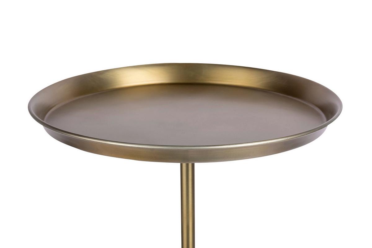 ODKLÁDACÍ STOLEK GRANT 125 WEIß / GOLD - bílá/černá, Design, kov/kámen (38/51cm) - MID.YOU