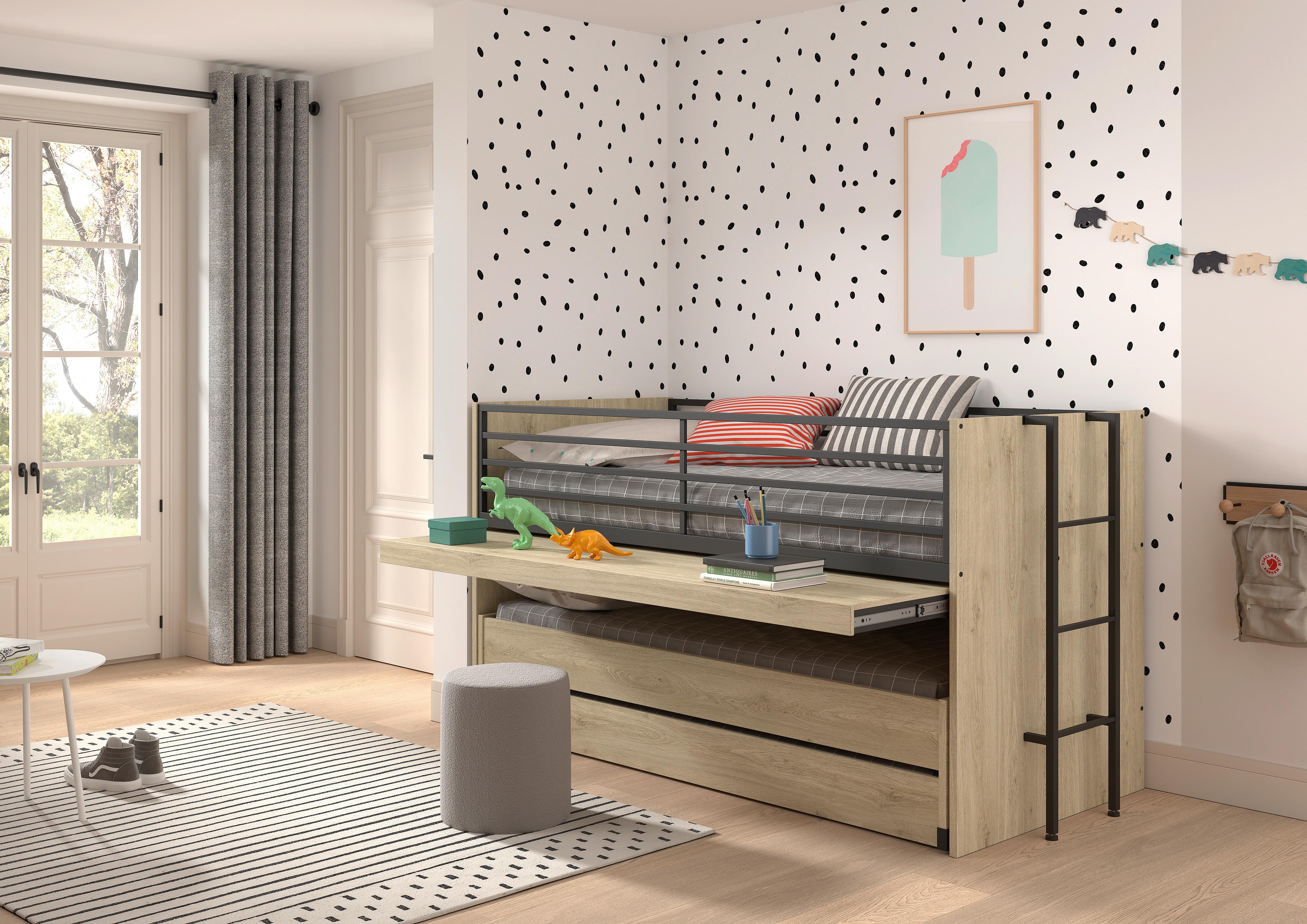 Hochbett Sam - Eichefarben, MODERN, Holzwerkstoff (90/200cm) - MID.YOU