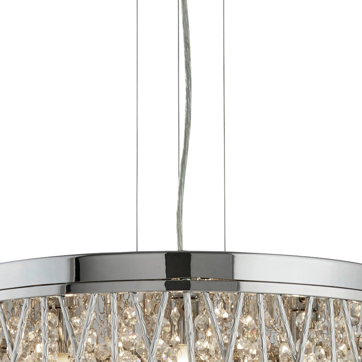 Hängeleuchte Elise H: 135 cm 7-Flammig, höhenverstellbar - Chromfarben, KONVENTIONELL, Glas/Metall (48/135cm)