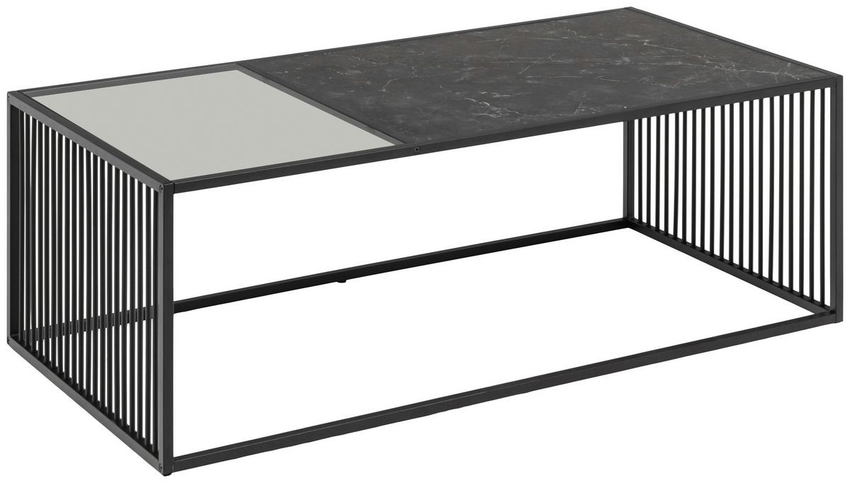 Couchtisch Rund Strington Schwarz - Schwarz, Design, Glas/Holzwerkstoff (120/60/40cm) - MID.YOU