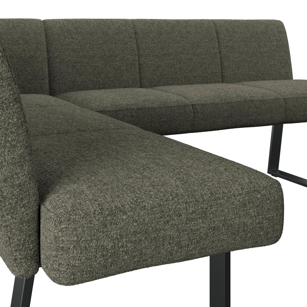 Eckbank Grün/Metallbeine Terri 150x190 cm - Schwarz/Grün, MODERN, Textil/Metall (150/190cm) - MID.YOU