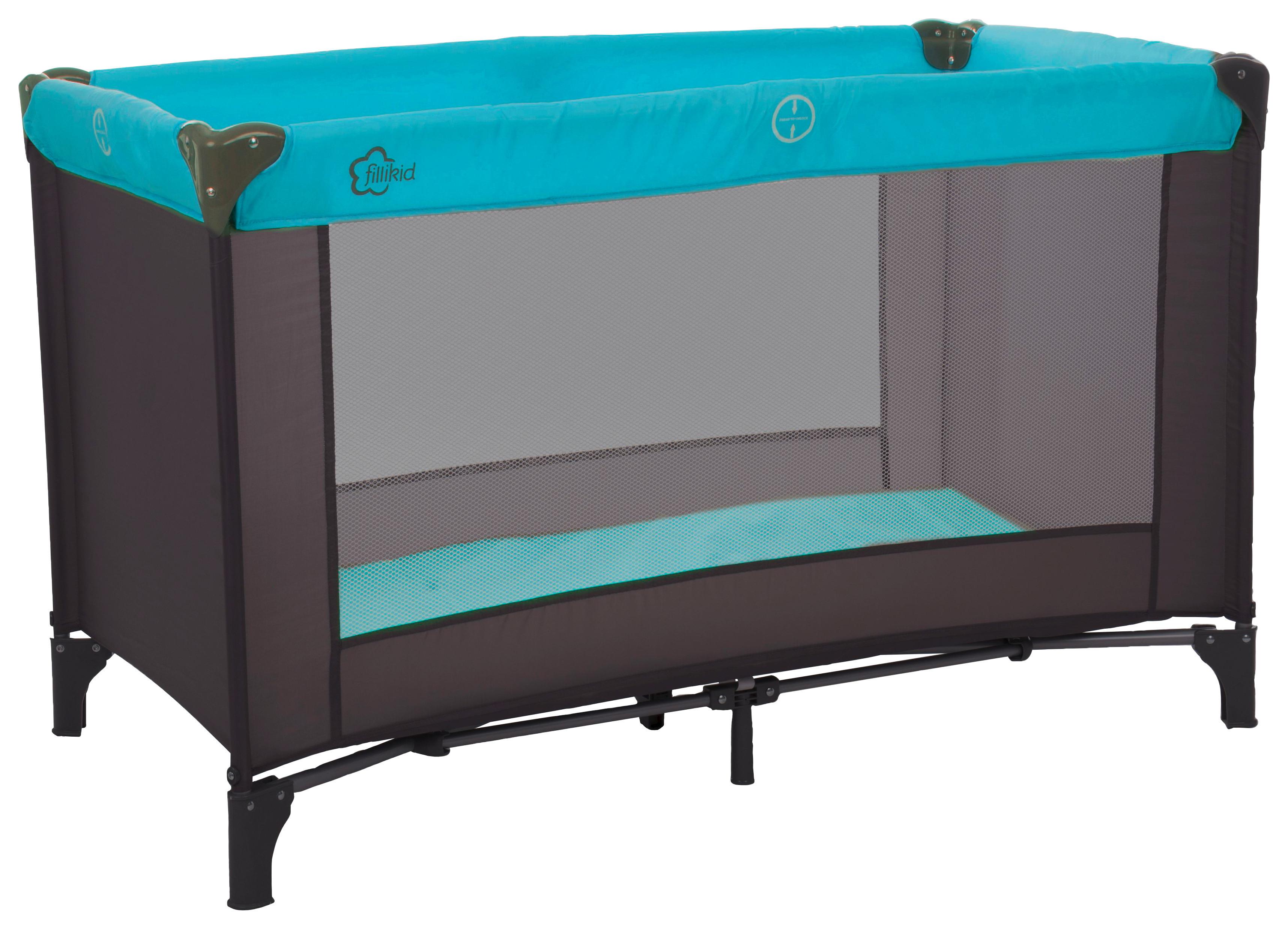 Reisebett Summer Grau/türkis Mit Transporttasche - Türkis/Grau, Kunststoff/Textil (120/60cm) - Fillikid