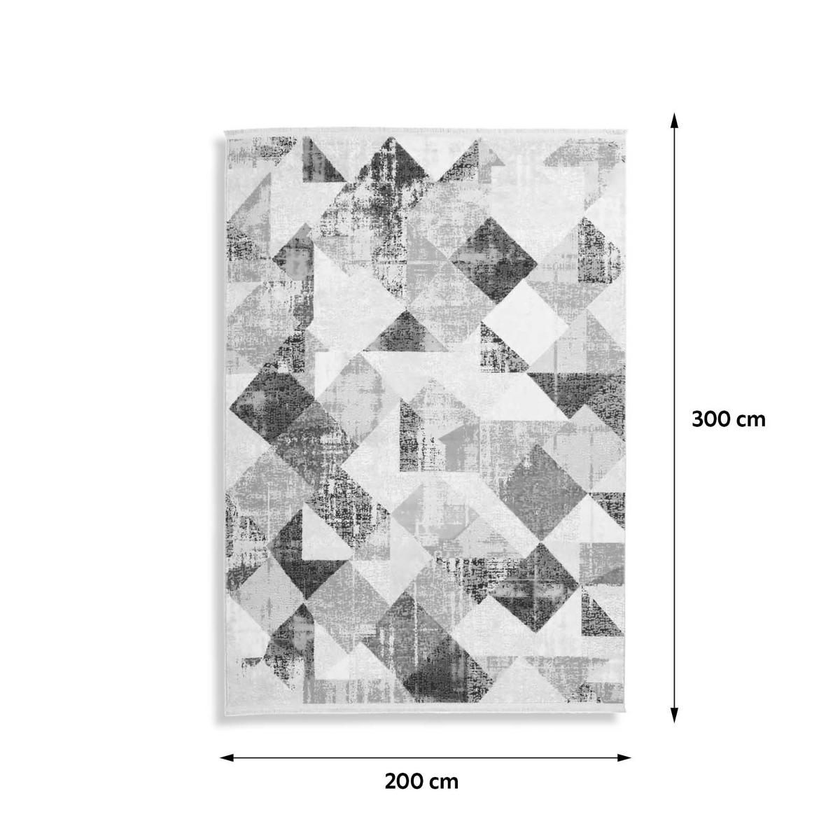 Webteppich Blau/Grau Akropolis 200x300 cm - Blau/Grau, Design, Textil (200/300cm) - Kayoom