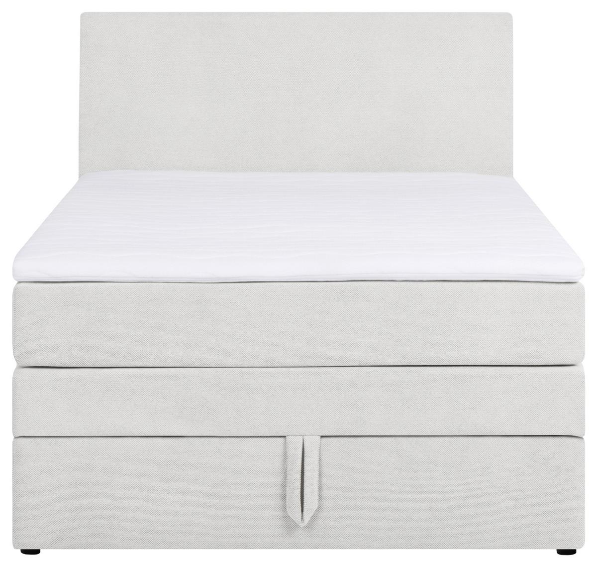 Boxspringbett Mit Topper & Bettkasten 90x200 Cm Wickie - Hellgrau/Schwarz, KONVENTIONELL, Holz/Textil (90/200cm)